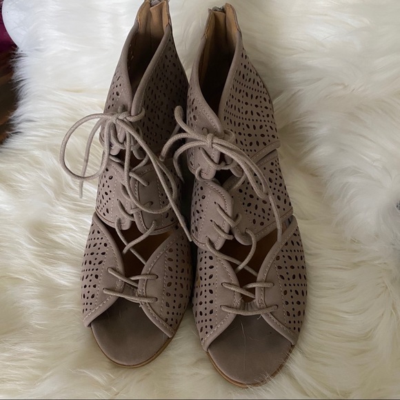 Taupe Cut Out Booties - Picture 5 of 5